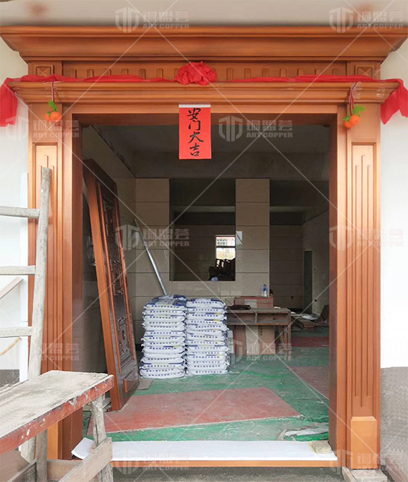 別墅雙開銅門實(shí)景案例_別墅雙開安裝圖片