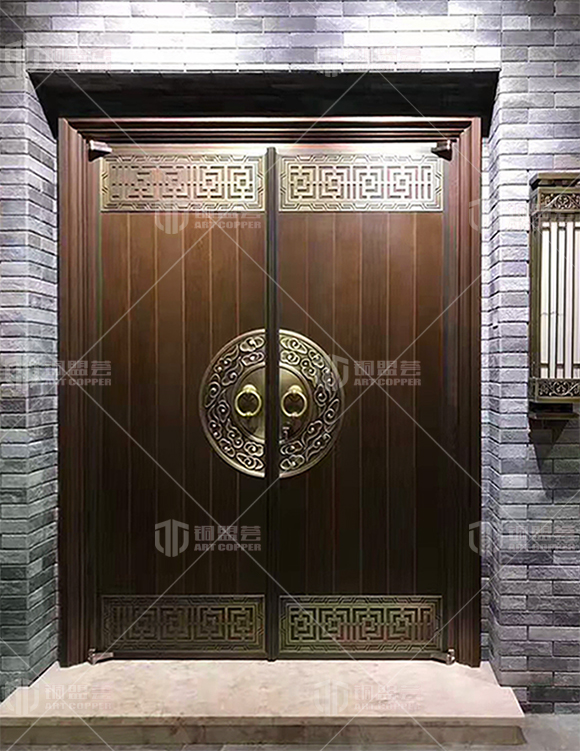 【前門入戶門 雙開銅門】安裝完成照片_銅門安裝案例