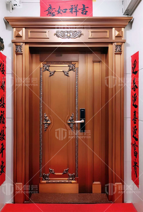 家用銅門實景案例_子母銅門現(xiàn)場圖片_銅盟薈銅門